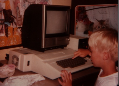 Vince using Apple ][ in 1983