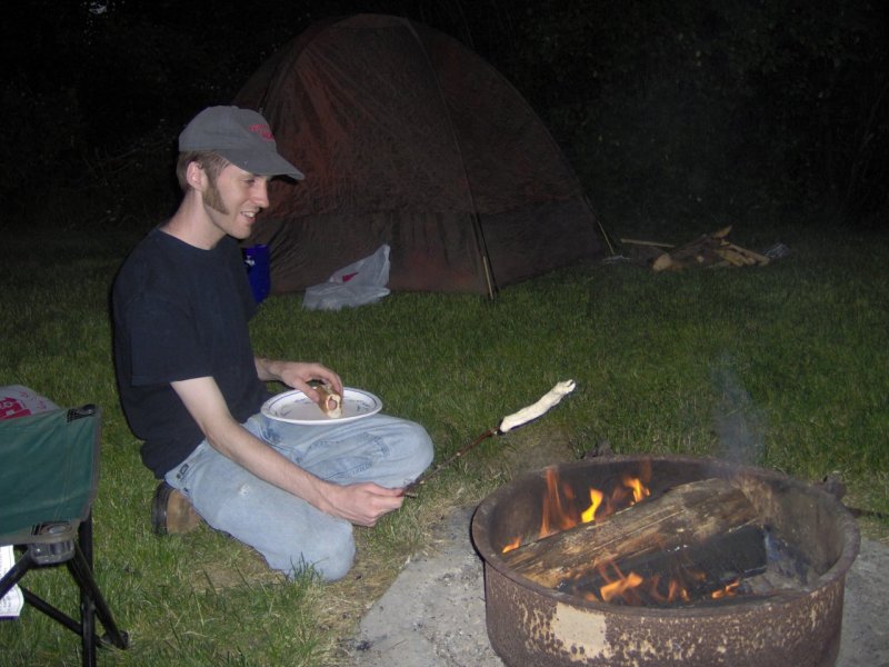 Vince in front of the fire