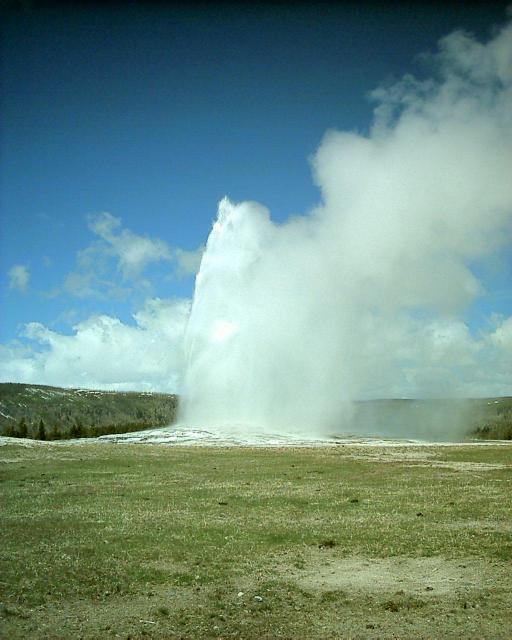 Old Faithful Erupts