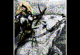 warrior lady on polar bear from Second Reality demake